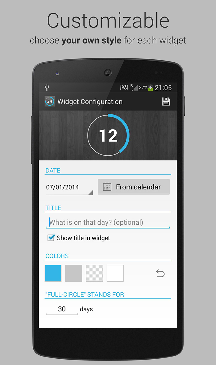 Countdown Widget screen 2