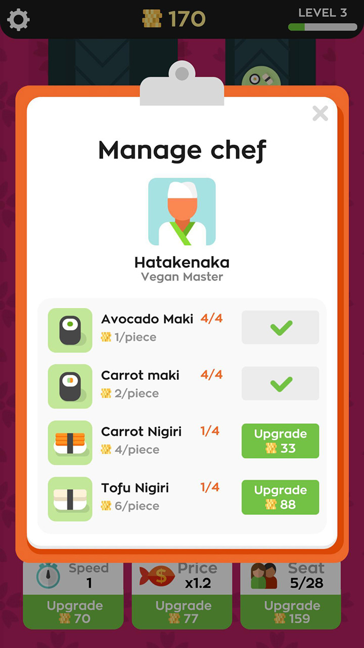 Sushi Bar Idle screen 2