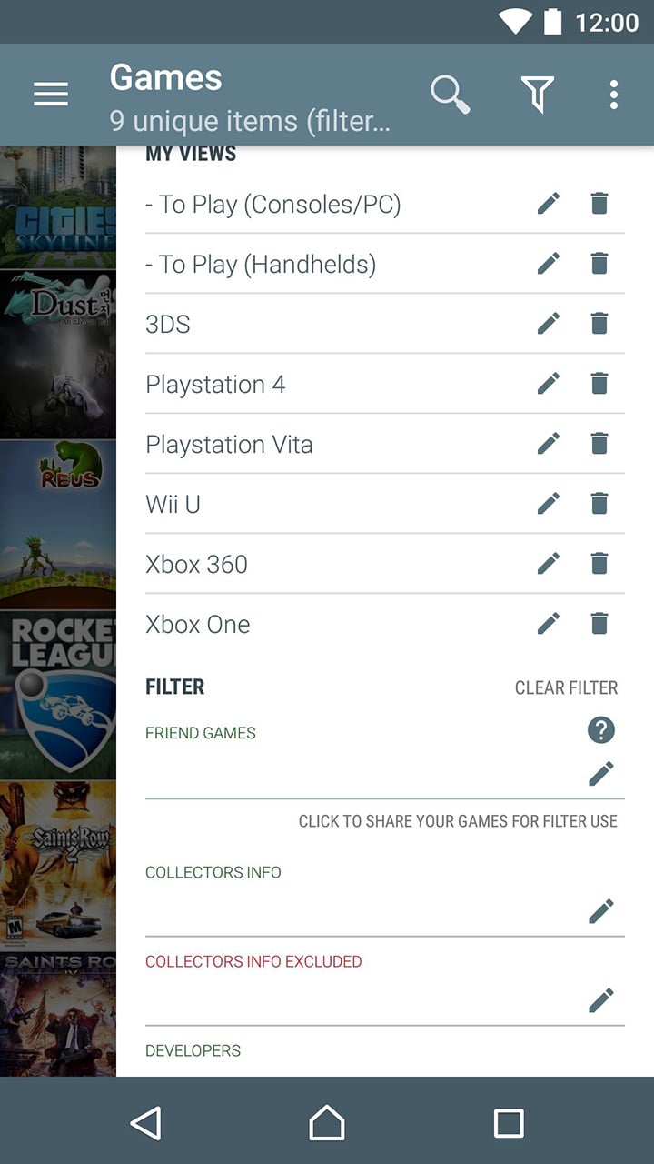 My Game Collection screen 4