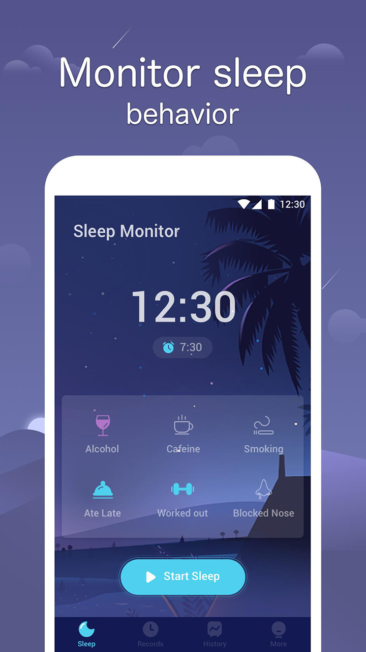 Sleep Monitor screen 1