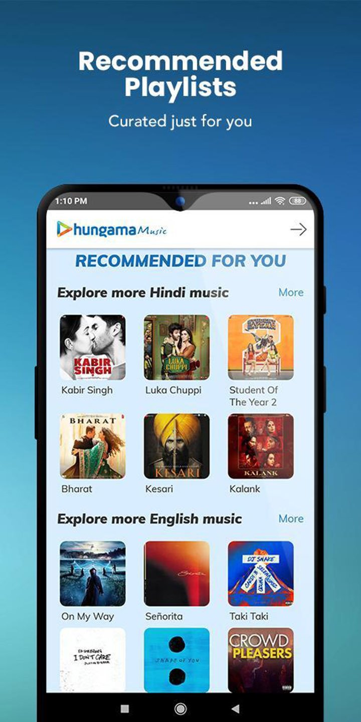 Hungama Music screen 1