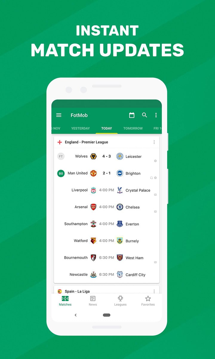 Soccer Scores FotMob screen 0