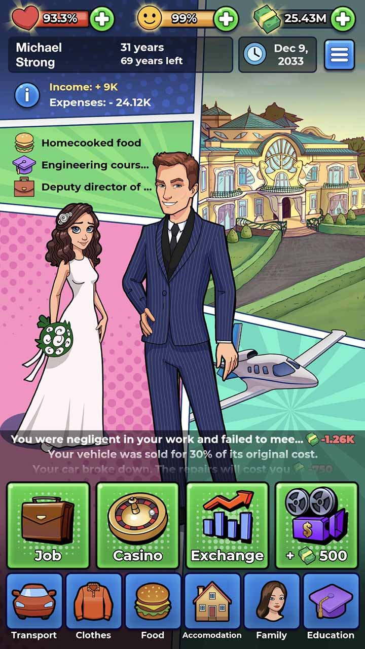 My Success Story business game screen 4