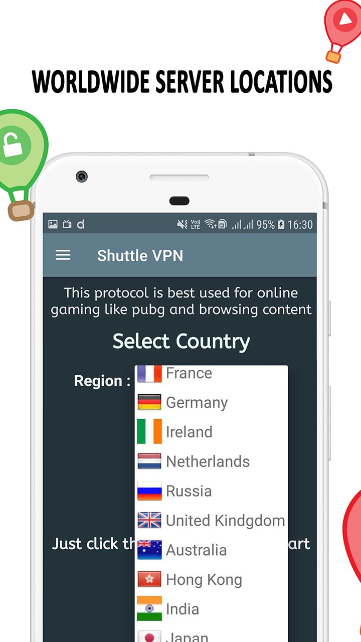 Shuttle VPN screen 0