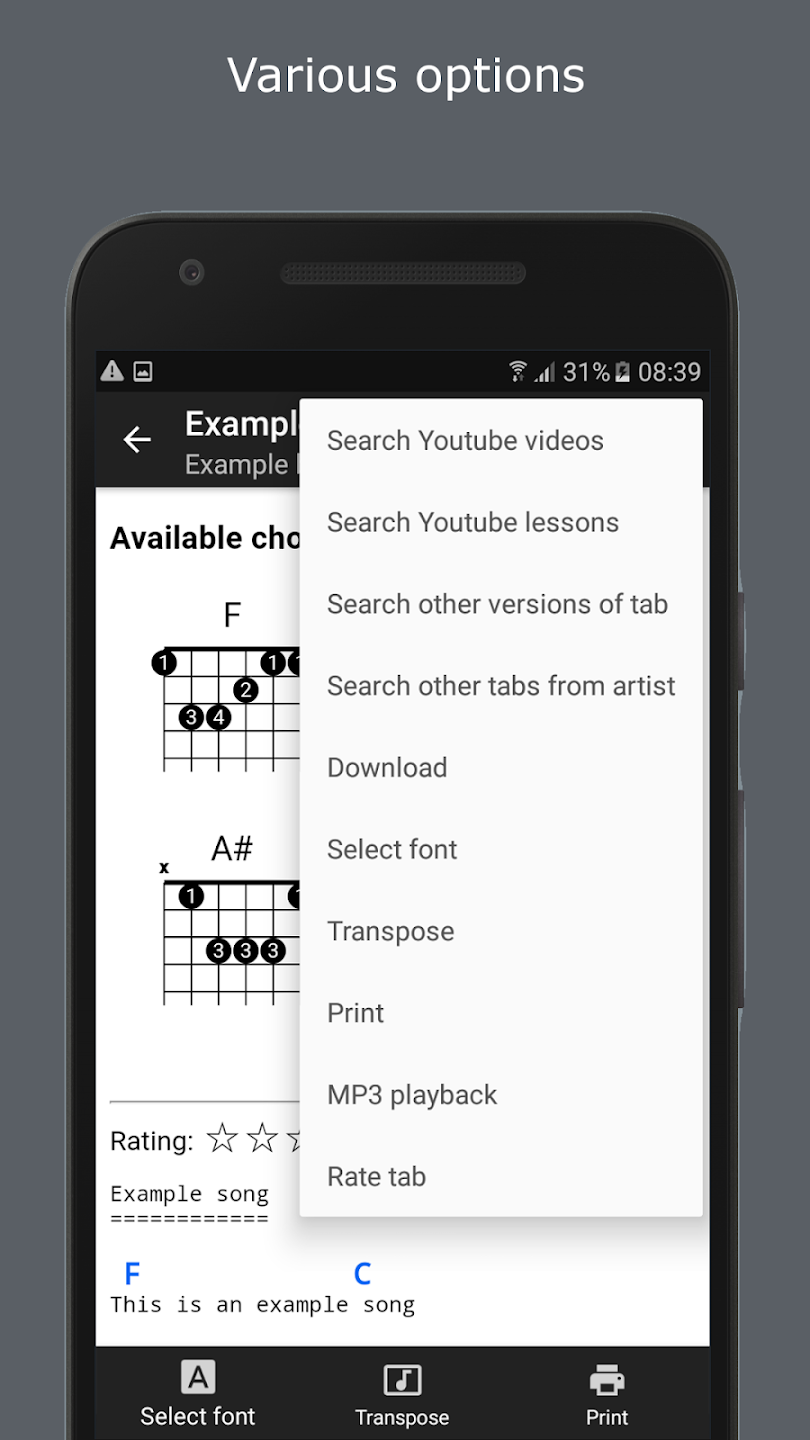 GuitarTab screen 5