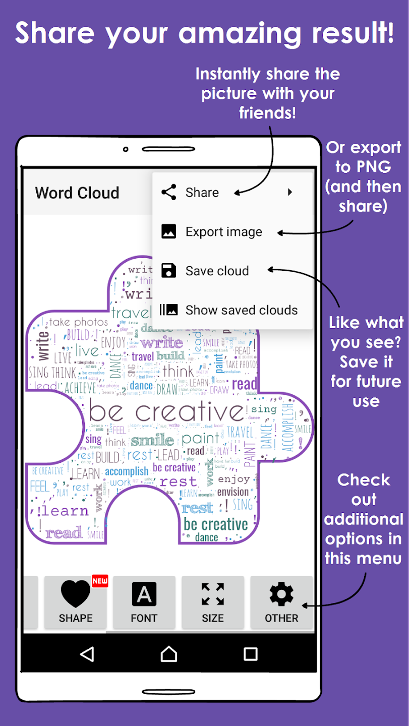 Word Cloud screen 6