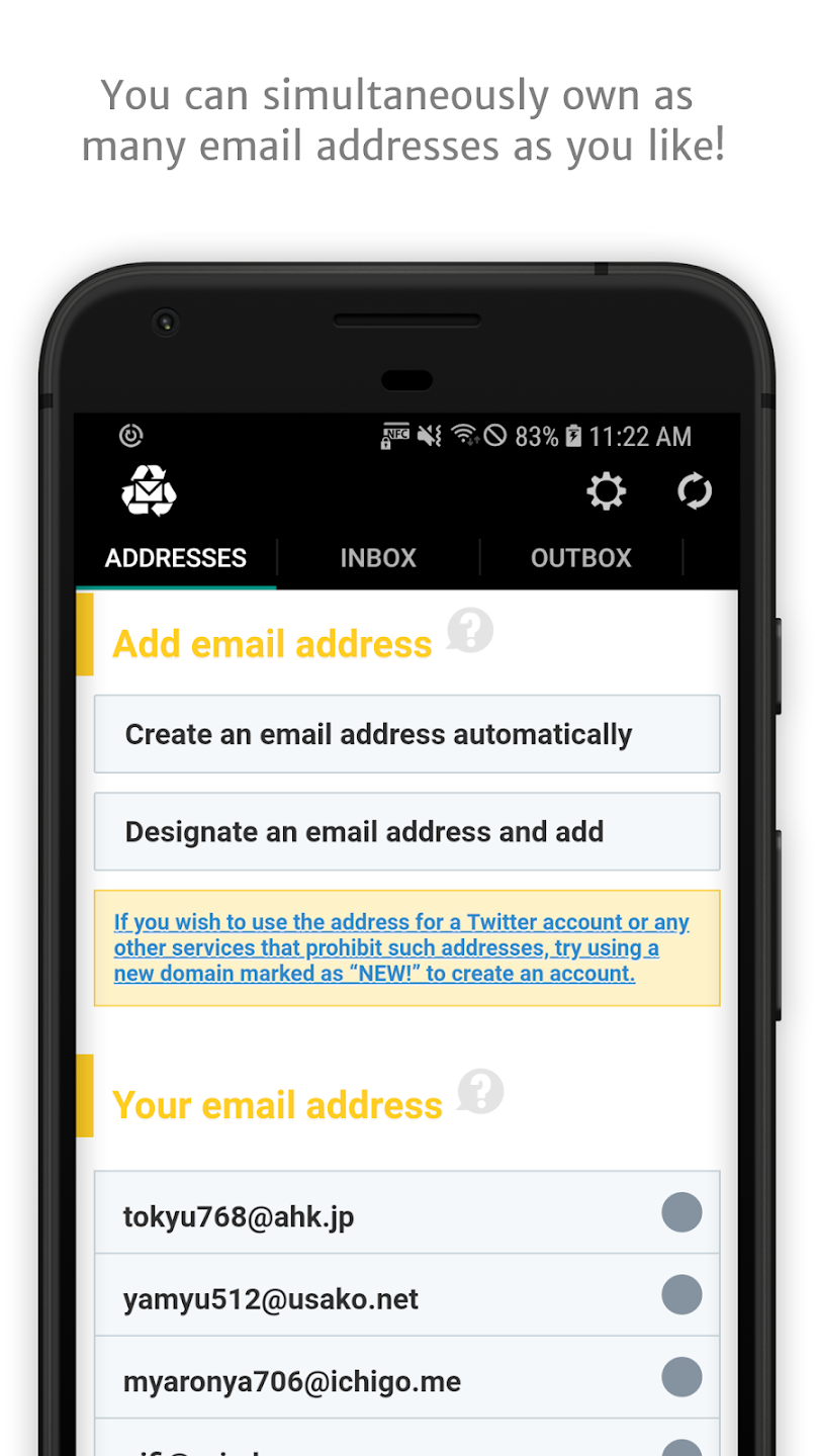 InstAddr screen 1