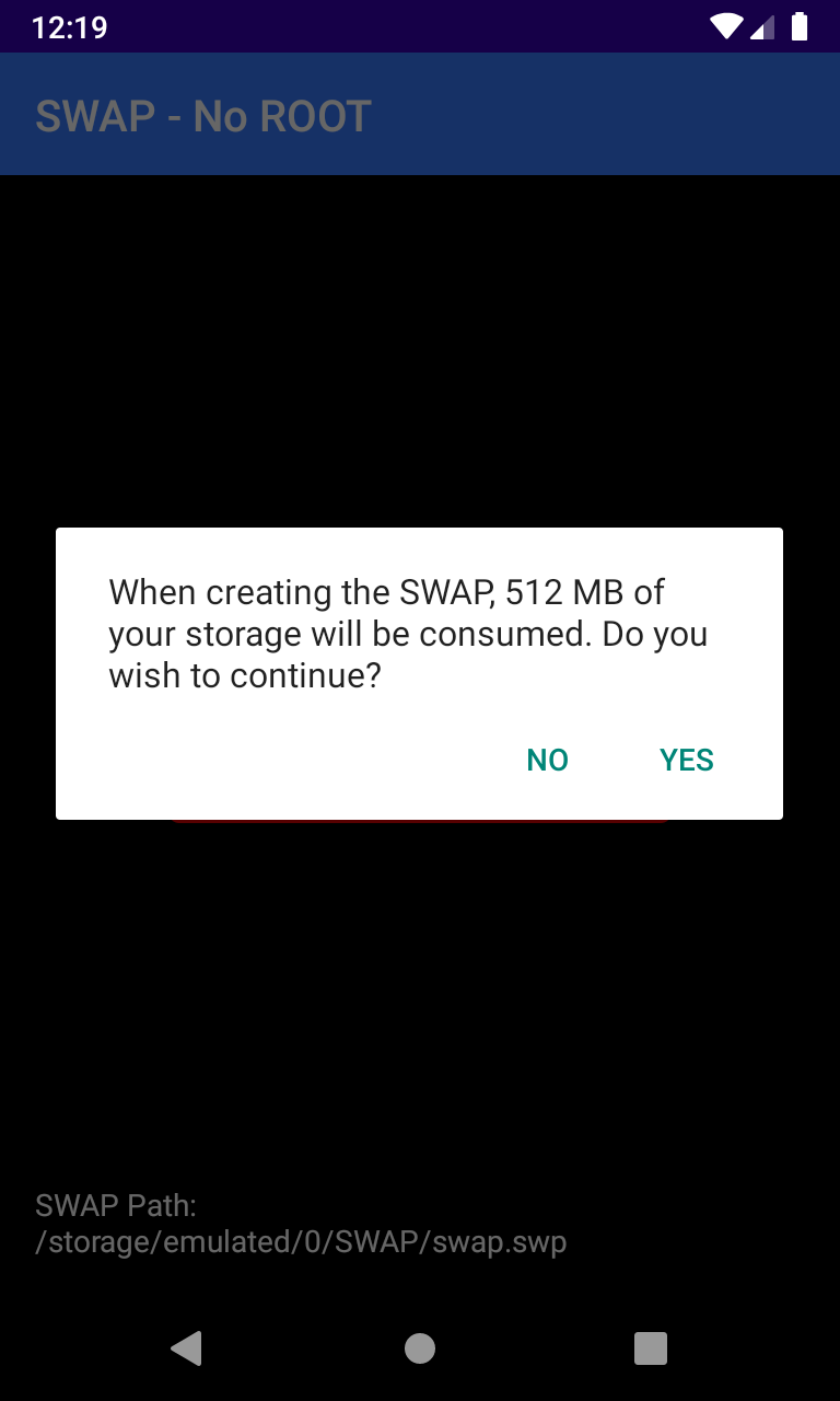 SWAP No ROOT screen 2