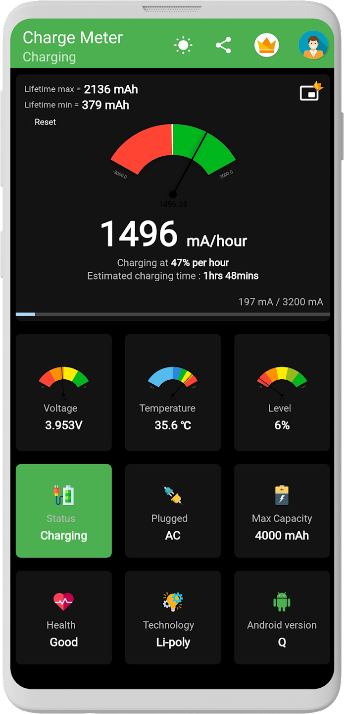 Charge Meter screen 3